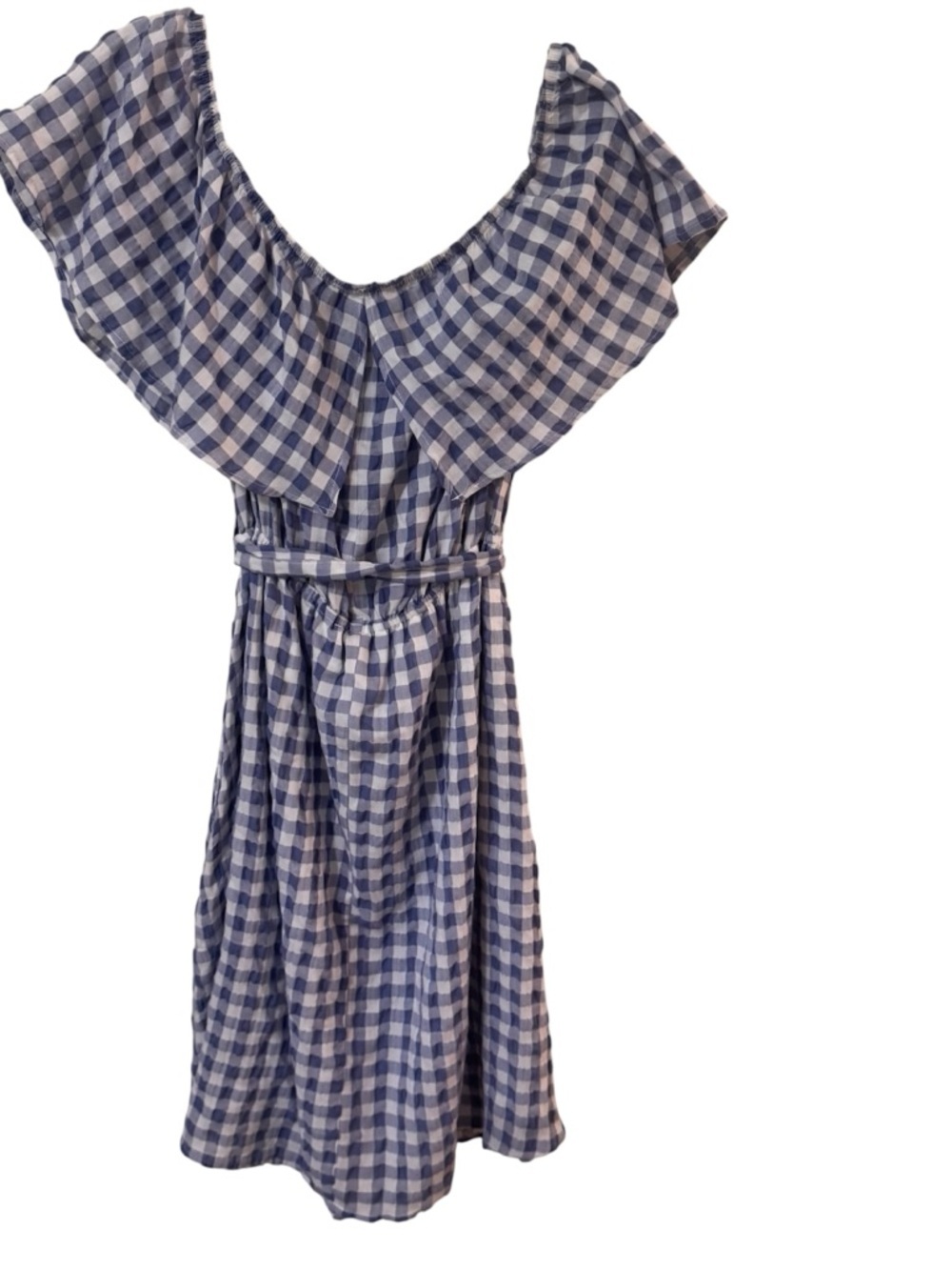 11.1 Tylho Kinsey Gingham Off-Shoulder Dress for size Large - Picture 10 of 10